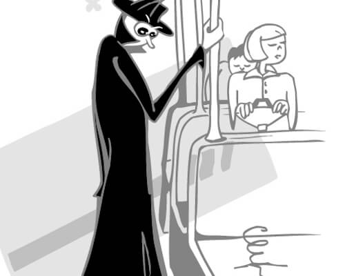 client mystere dans un bus